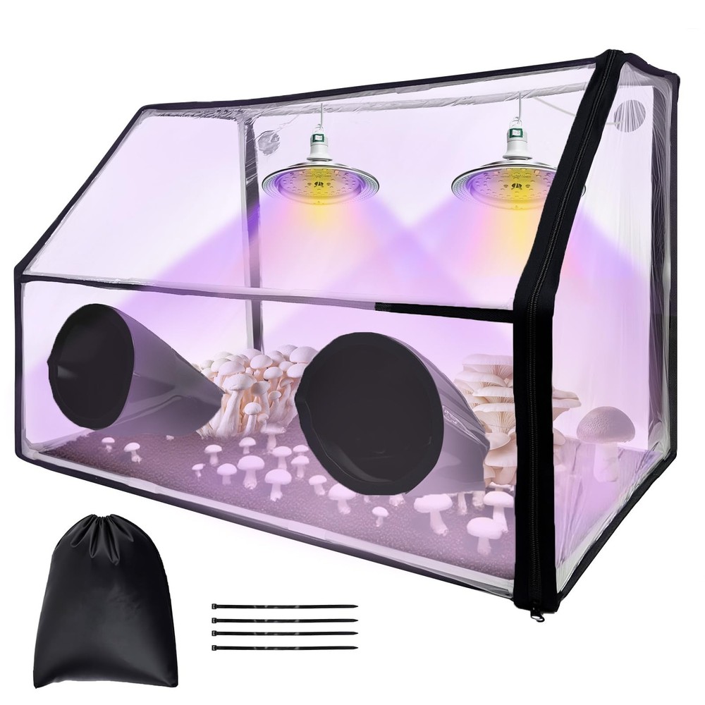 Ehaijia Large Still Air Box Mushroom Grow Set, 30×20×20 Inch, Transparency