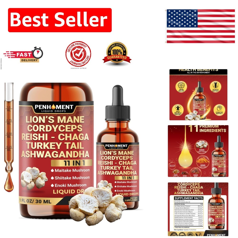 Cognitive Function Boost – 11-in-1 Mushroom Liquid Drops for Daily Use