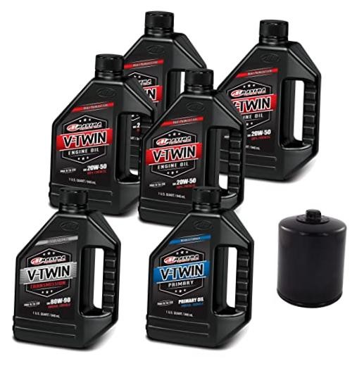 V-Twin Oil Change Kit Synthetic w/Black Filter, Twin Cam