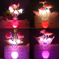 Warmstor 4 Pack Mushroom Night 1.5 x x 6.5 inches, Red Rose + Tulip