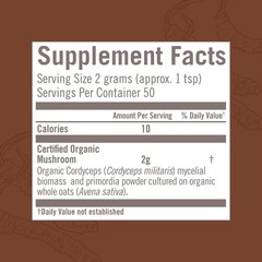 OM MUSHROOM SUPERFOOD Cordyceps Organic Mushroom 3.5 Ounce (Pack of 1), Brown