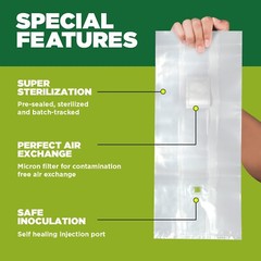 20 Pack Saver Mushroom Grow Bags w/ Healing Injection Port, Breathable, Sterile