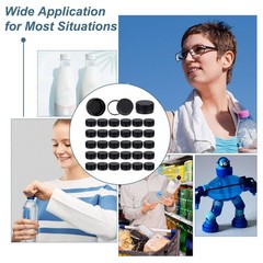 50Pcs Plastic Bottle Caps Black Screw-On Caps 29.5mm Inner Diameter Bottle Ju…