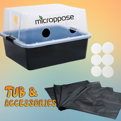 Microppose Monotub Size Medium; Mushroom Cultivation Grow Kit Mono-tub Tek