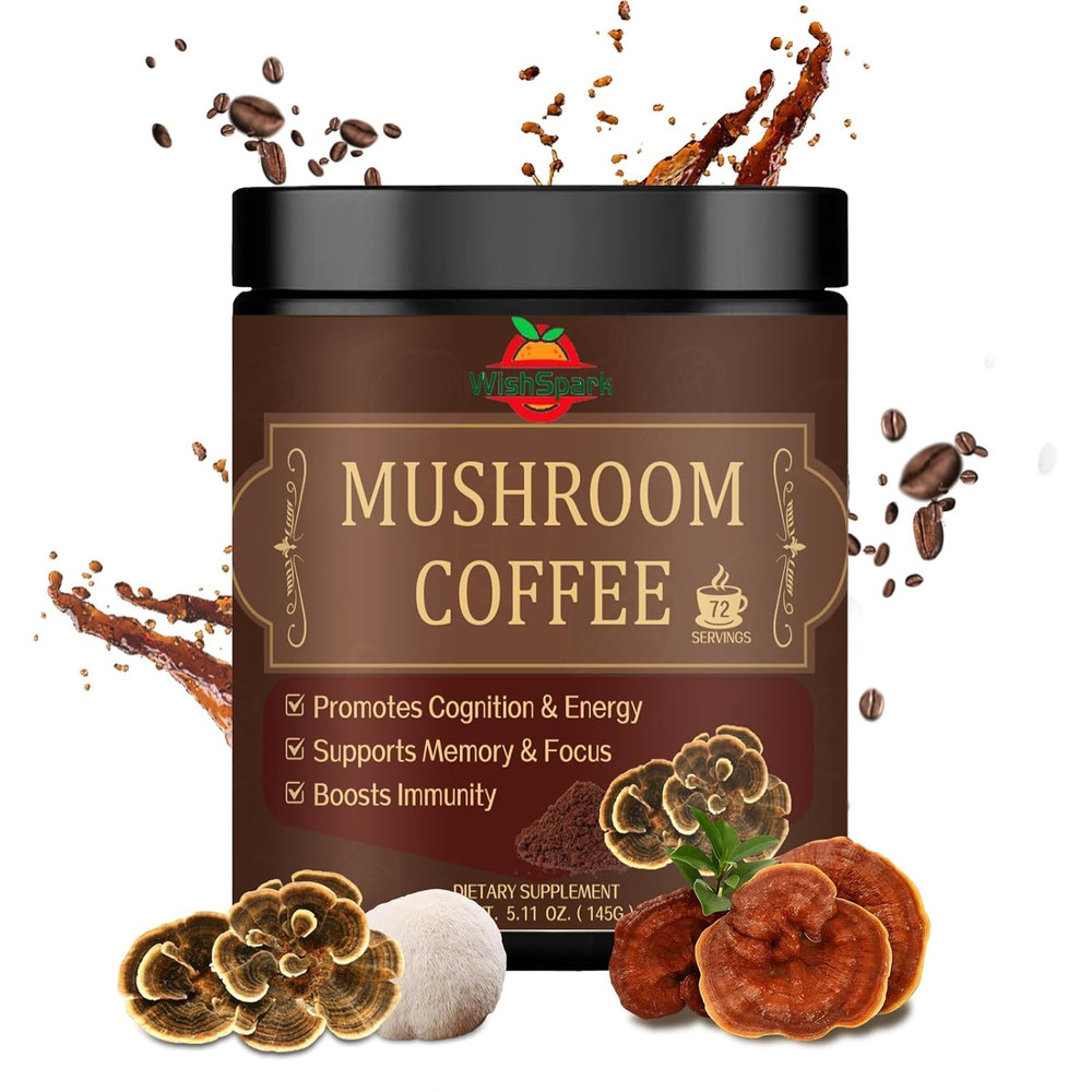 Mushroom Coffee – 5 Mushroom Adaptogen Mix – Lion’S Mane Mushroom, Reishi, Cordy