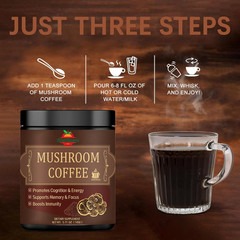 Mushroom Coffee – 5 Mushroom Adaptogen Mix – Lion’S Mane Mushroom, Reishi, Cordy