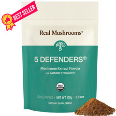 Real Mushrooms 5 Defenders Mushroom Complex Powder – 3.53 Ounce (Pack of 1)