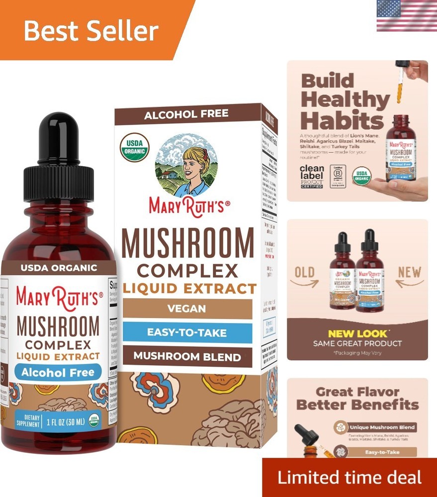 MARYRUTH’S Mushroom Complex | Lion’s Mane | Turkey Tail | Reishi Mushroom | S…