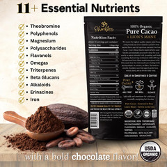 Lion’S Mane Mushroom Cacao | Premium Pure Raw Organic Cacao Powder | Natural Cho