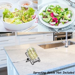 Sprouting Jar Kit Wide Mouth Quart Mason Jars with Screen Sprout Lids & Stand