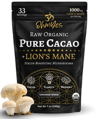 Lion’S Mane Mushroom Cacao | Premium Pure Raw Organic Cacao Powder | Natural Cho