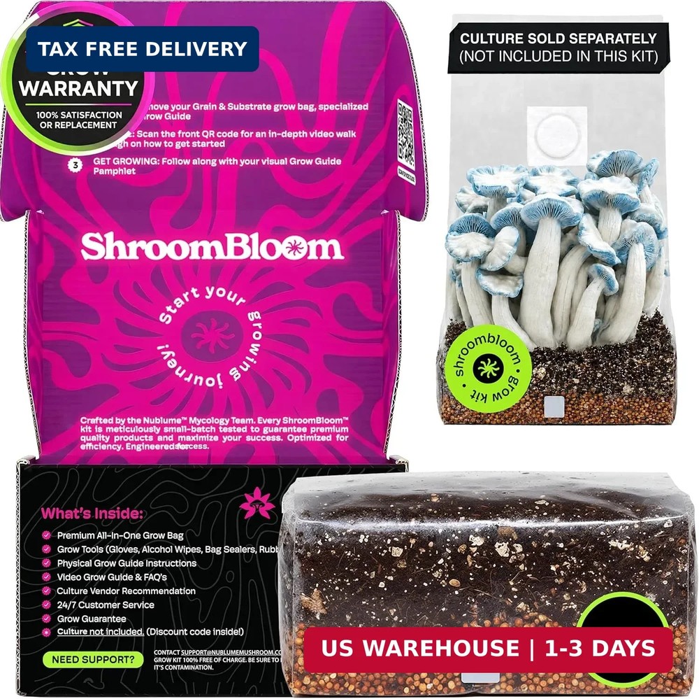 Mushroom Grow Kit – All-in-One 4LB Grow Bag with Self-Healing Port – Fast-Coloni