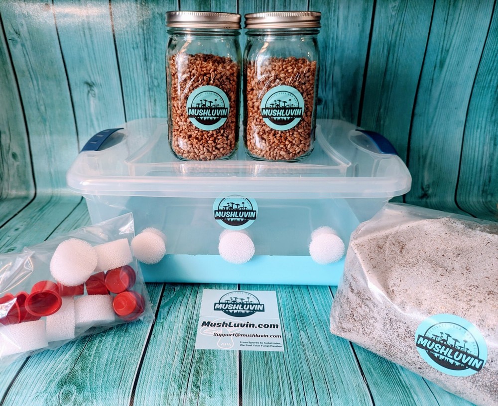 Mushroom Grow Kit: 15-Quart Monotub, Sterile Rye Grain, and Substrate🍄