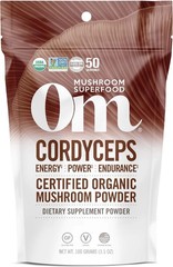 OM MUSHROOM SUPERFOOD Cordyceps Organic Mushroom 3.5 Ounce (Pack of 1), Brown
