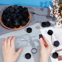 50Pcs Plastic Bottle Caps Black Screw-On Caps 29.5mm Inner Diameter Bottle Ju…
