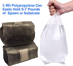 50 Pack, Mushroom Grow Bags, Heavy Duty 6 Mil Polypropylene Mushroom Substrate B
