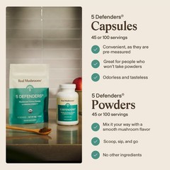 5 Defenders Mushroom Complex – Functional Mushrooms Extract from Chaga, Shiit…