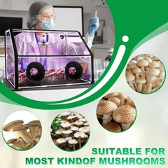 Meonum Large Still Air Box Mushroom Grow Tent, 30x20x20 in Mycology Clear