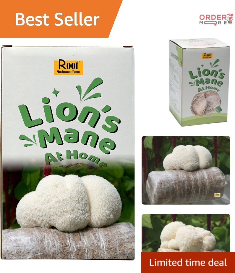 Lion’s Mane Grow Kit Organic Mushroom Home Cultivation Log Complete