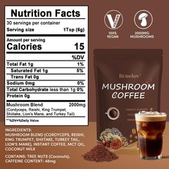 Mushroom Coffee, Instant Coffee 6.35 Ounce (Pack of 1), New Version