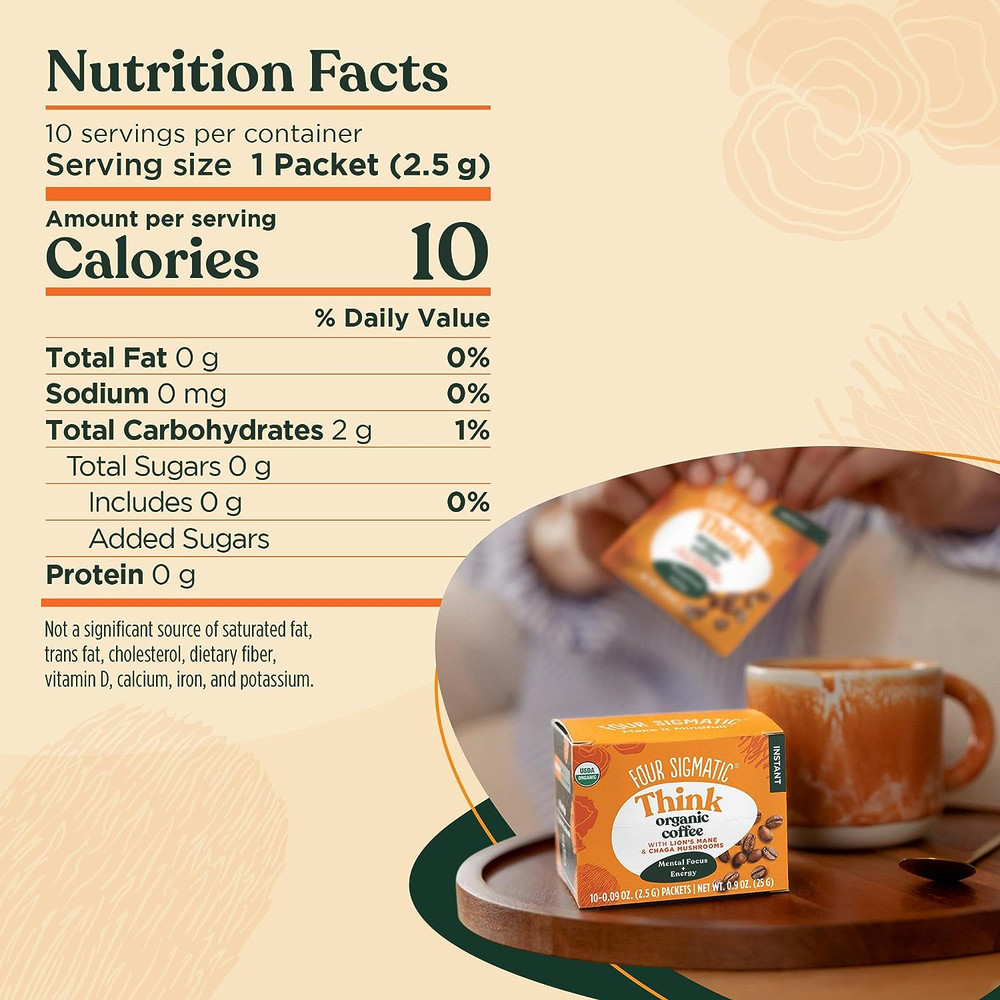 Mushroom Mix Coffee Lion’S Mane | Think | Pack of 3 (30 Packets Total)