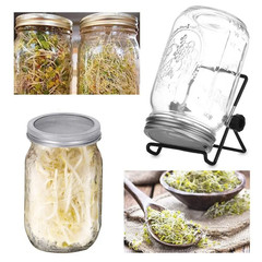 16/32Oz Sprouting Jars with Screen Lids Sprouts Growing Kit Wide Mouth Mason Jar