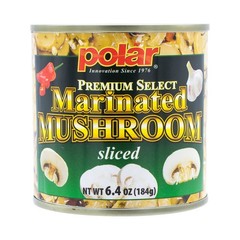 MW Polar Premium Select Sliced Marinated Mushrooms 6.4oz Pack of 12,