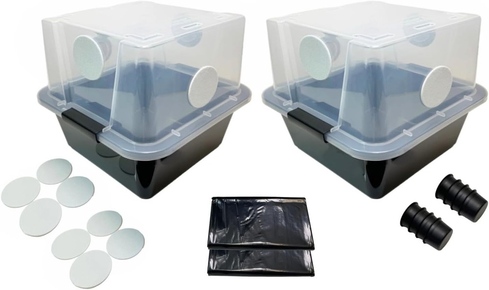 Grower’s Select 28Q Cube Mushroom Monotub 2-Pack – Optimal Fruit Chamber Kit