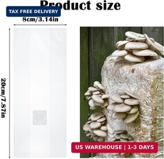 Lemecima 50-Pack Autoclavable Mushroom Growing Bag Bulk with Microporous Filter