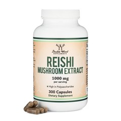 Reishi Mushroom Capsules (4:1 Ganoderma Extract, 300 Count (Pack of 1)
