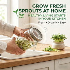 2 PCS Mason Jar Lids Sprouting Sprouts Growing Kit Seed Metal Bean Company