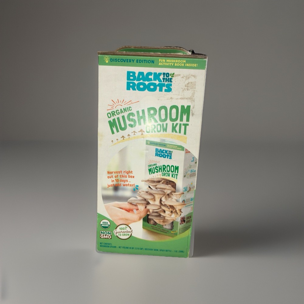 Back to the Roots Organic Mushroom Grow Kit, Organic Pearl Oyster Mushrooms, NEW