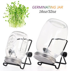16/32Oz Sprouting Jars with Screen Lids Sprouts Growing Kit Wide Mouth Mason Jar