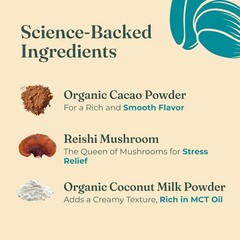 Organic Reishi Mushroom Hot Cacao Mix for Stress Relief – 10 Convenient Packets
