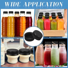 100 Pcs Caps for Empty Juice Bottles, Tamper Seal Lids 38 mm Plastic Bottle C…
