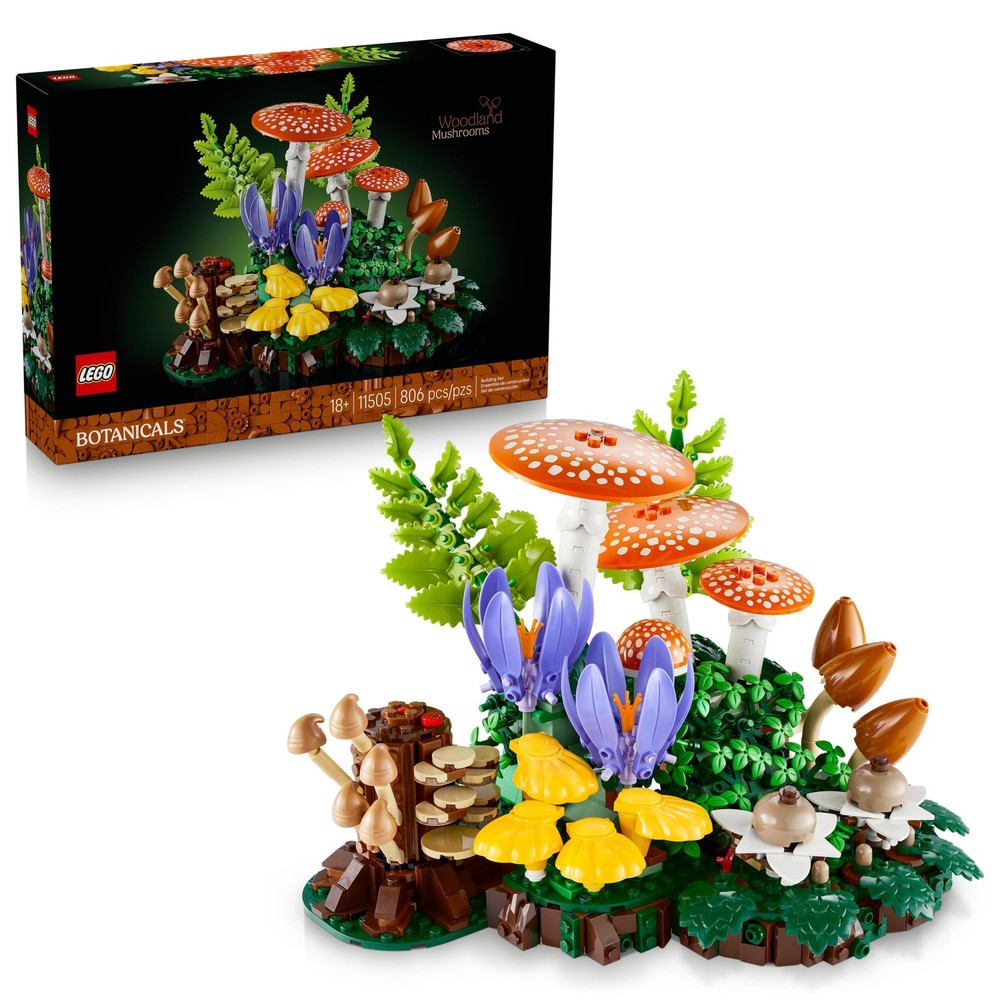 LEGO Botanicals Woodland Mushrooms – Building Set for Adults, Ages Multicolor