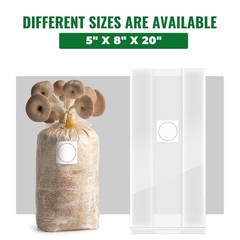 Durable 6 Mil Mushroom Spawn Bags – 25 Pack, 5″ x 8″ x 20″ for Optimal Growth