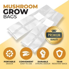 40 Pack, Mushroom Grow and Spawn Bags – Extra Thick Polypropylene Material, T…